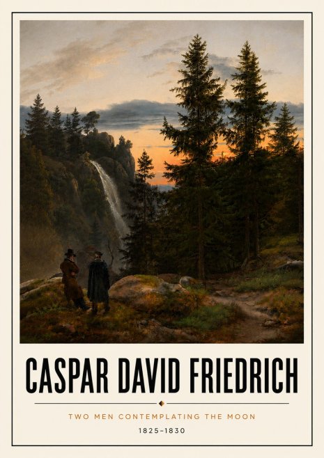 Caspar David Friedrich Two Men Contemplating the Moon I No5 - Plakát