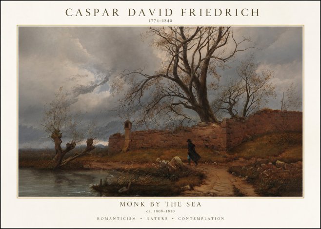 Caspar David Friedrich Autumn Landscape with Ruin No2 - Plakát