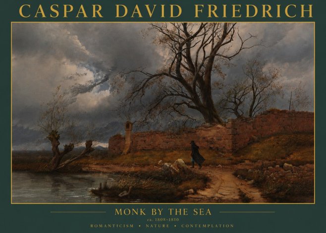 Caspar David Friedrich Autumn Landscape with Ruin No4 - Plakát