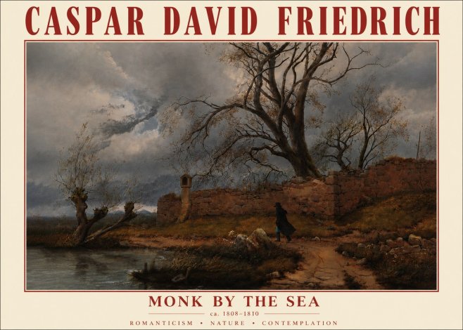 Caspar David Friedrich Autumn Landscape with Ruin No5 - Plakát