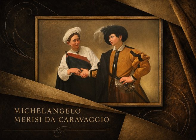 Michelangelo Merisi da Caravaggio The Cardsharps IV No4 - Plakát