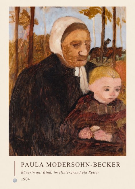 Paula Modersohn-Becker Bäuerin Mit Kind, Im Hintergrund Ein Reiter No4 - Plakát