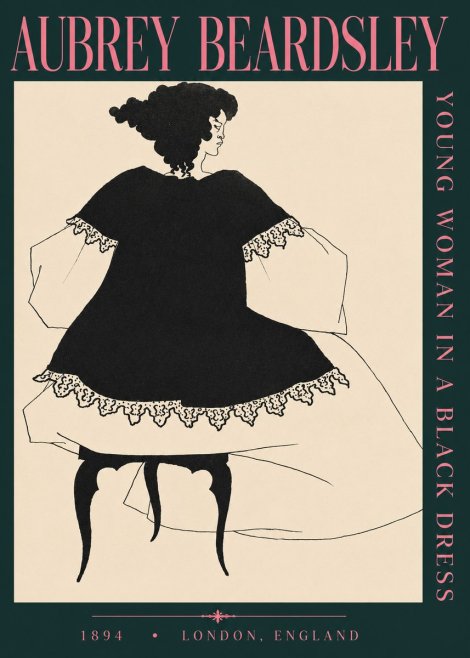 Aubrey Beardsley Woman in a Dress No4 - Plakát