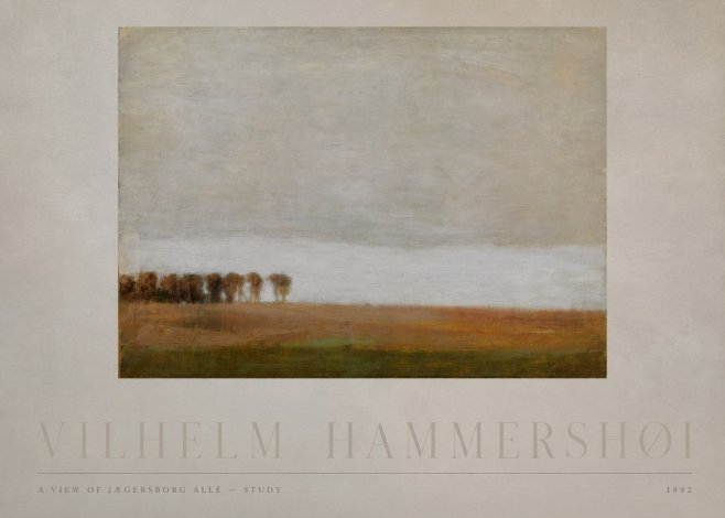 Vilhelm Hammershøi A View of Jægersborg Allé - Study No4 - Plakát