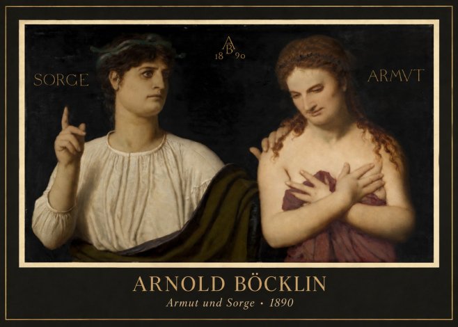 Arnold Böcklin Armut Und Sorge No3 - Plakát