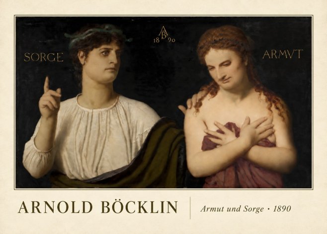Arnold Böcklin Armut Und Sorge No4 - Plakát