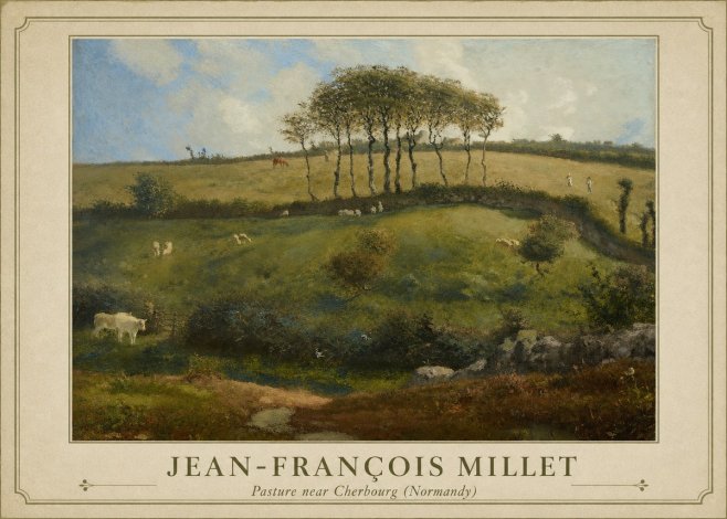 Jean-François Millet Pasture Near Cherbourg (Normandy) No1 - Plakát