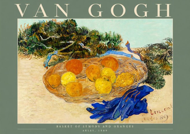 Van Gogh Basket of Lemons and Oranges No2 - Plakát