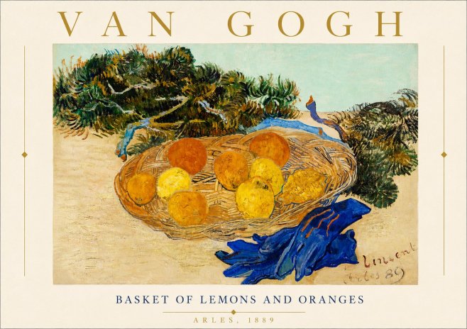 Van Gogh Basket of Lemons and Oranges No6 - Plakát