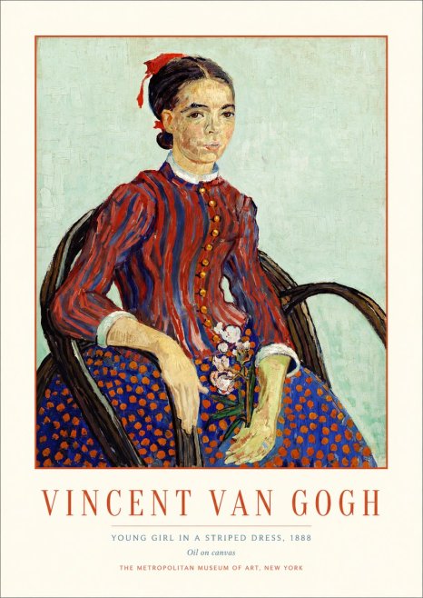 Van Gogh Young Girl in a Striped Dress, 1888 No1 - Plakát