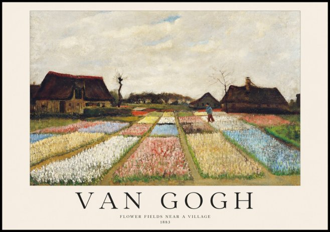 Van Gogh Flower Fields Near a Village No1 - Plakát