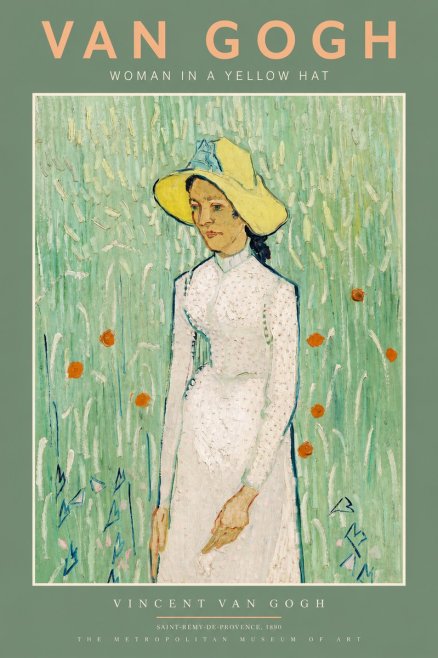 Van Gogh Woman in a Yellow Hat No2 - Plakát