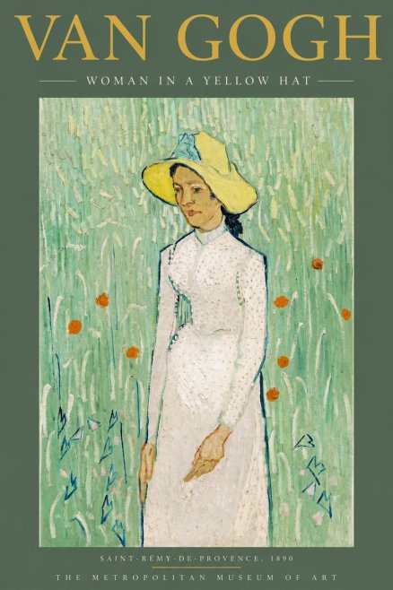 Van Gogh Woman in a Yellow Hat No4 - Plakát