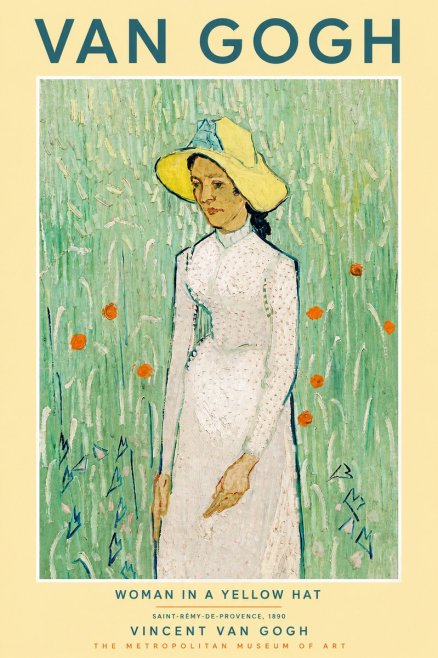 Van Gogh Woman in a Yellow Hat No5 - Plakát