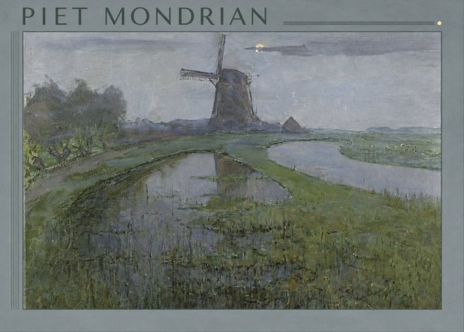 Piet Mondrian Windmill by the Water II No1 - Plakát
