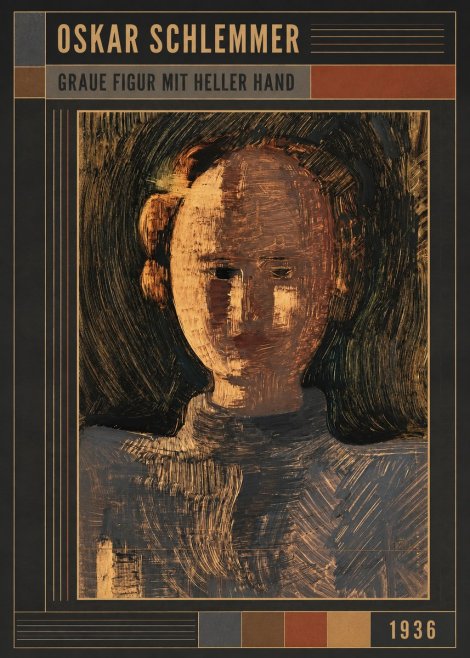 Oskar Schlemmer Graue Figur Mit Heller Hand No5 - Plakát