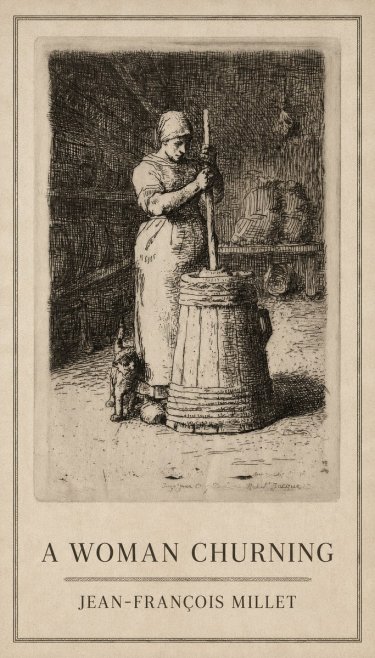 Jean-François Millet A Woman Churning No1 - Plakát