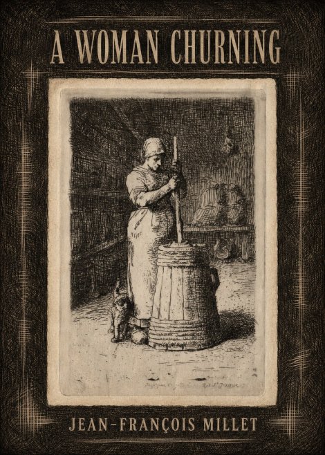 Jean-François Millet A Woman Churning No4 - Plakát