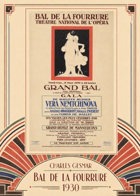 Charles Gesmar Bal De La Fourrure Théâtre National De L'opéra No3 - Plakát