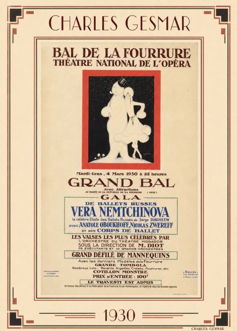 Charles Gesmar Bal De La Fourrure Théâtre National De L'opéra No6 - Plakát