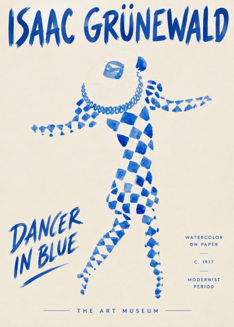 Isaac Grünewald Dancer in Blue No3 - Plakát