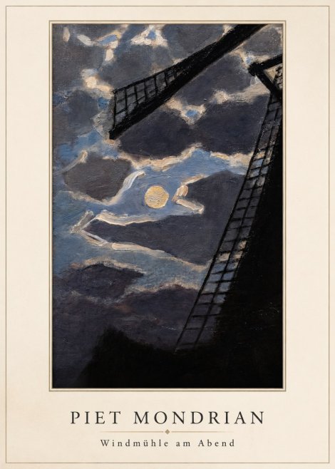 Piet Mondrian Windmühle Am Abend II No3 - Plakát