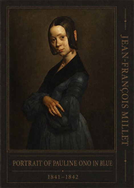 Jean-François Millet Portrait of Pauline Ono in Blue No5 - Plakát