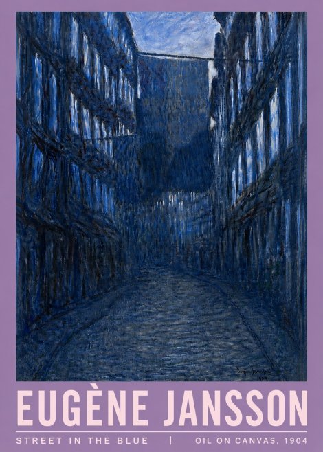 Eugène Jansson Street in the Blue No3 - Plakát