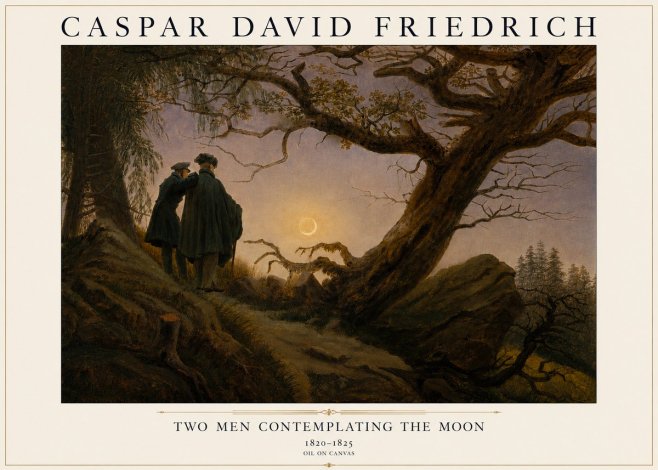 Caspar David Friedrich Two Men Contemplating the Moon II No3 - Plakát
