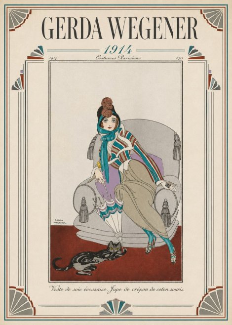 Gerda Wegener Veste De Soie Écossaise. Jupe De Crépon De Coton Souris. No1 - Plakát