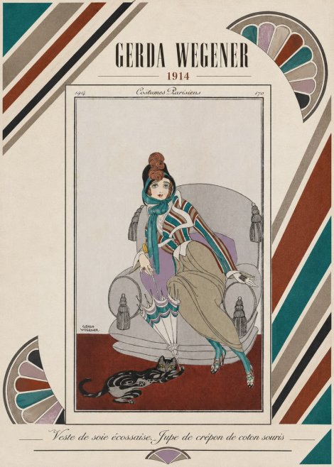 Gerda Wegener Veste De Soie Écossaise. Jupe De Crépon De Coton Souris. No5 - Plakát