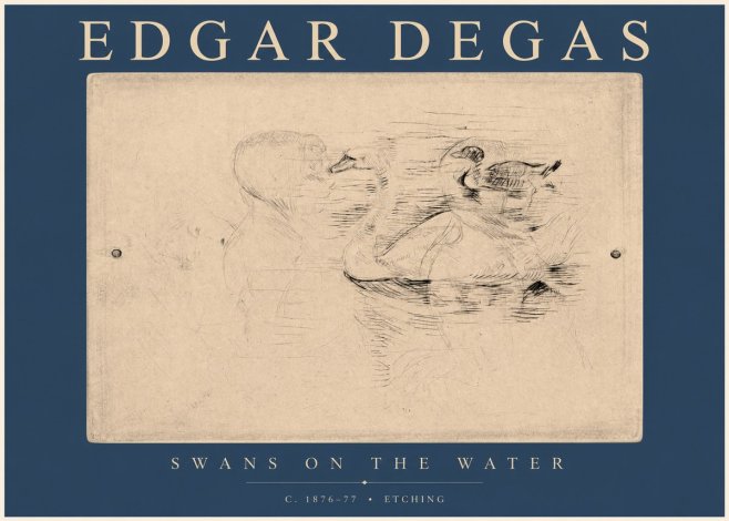 Edgar Degas Swans on the Water No2 - Plakát