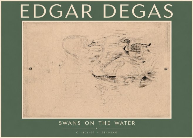 Edgar Degas Swans on the Water No4 - Plakát