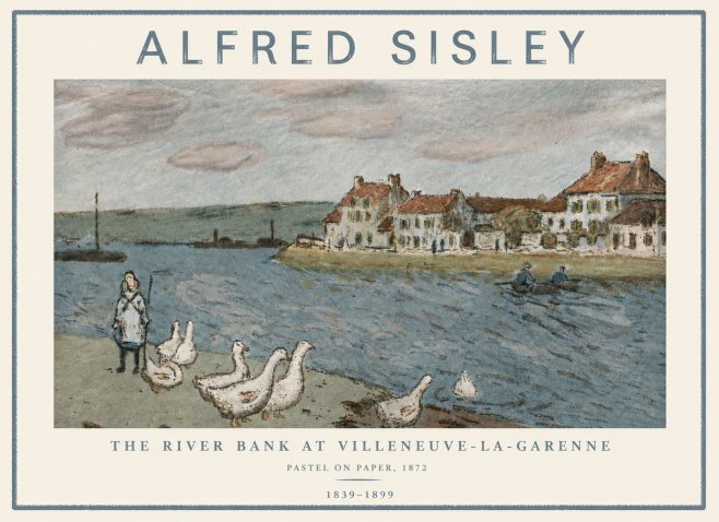 Sisley The River Bank at Villeneuve-la-garenne No5 - Plakát