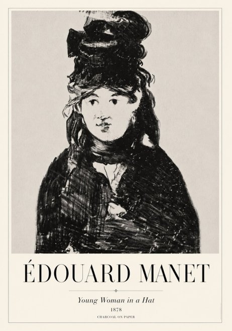 Édouard Manet Young Woman in a Hat III No1 - Plakát
