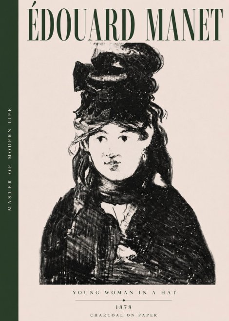 Édouard Manet Young Woman in a Hat III No3 - Plakát