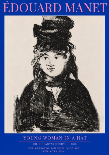 Édouard Manet Young Woman in a Hat IV No2 - Plakát