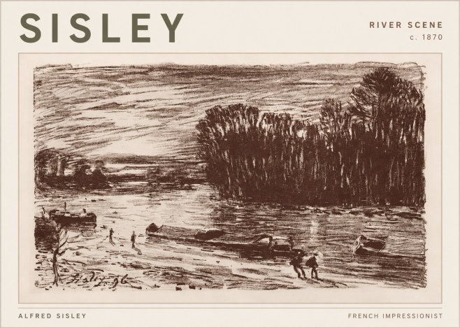 Sisley River Scene No3 - Plakát