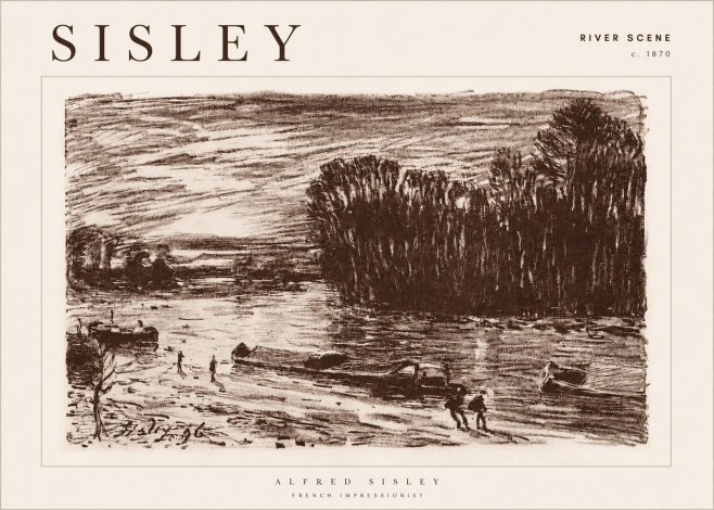 Sisley River Scene No4 - Plakát