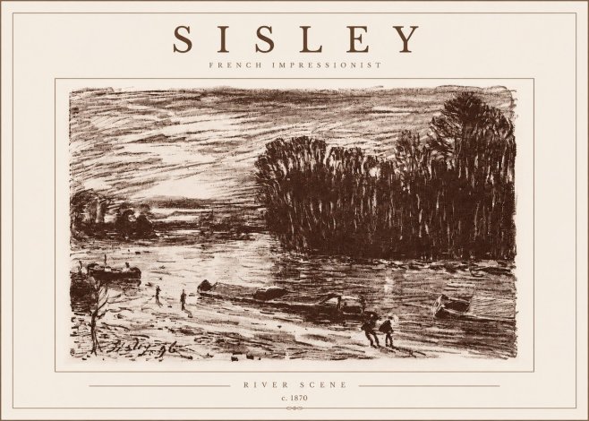 Sisley River Scene No5 - Plakát