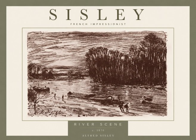 Sisley River Scene No6 - Plakát
