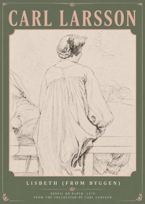 Carl Larsson Lisbeth (from Byggen) No5 - Plakát