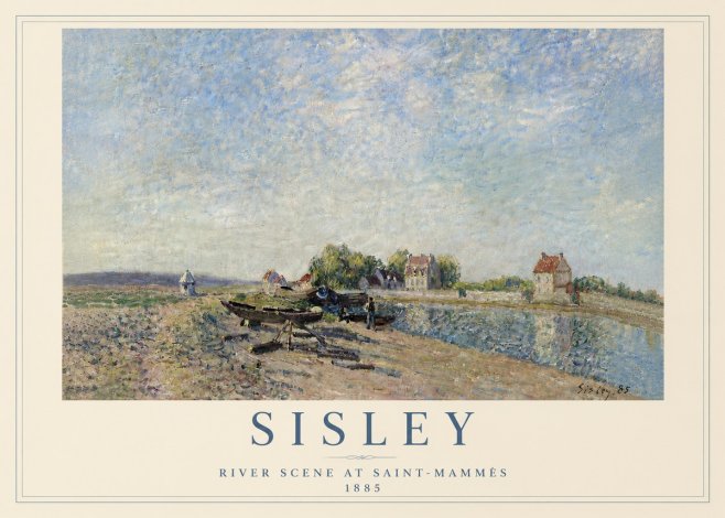 Sisley River Scene at Saint-mammès No5 - Plakát