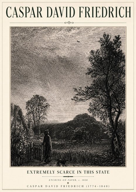 Caspar David Friedrich Extremely Scarce in This State No6 - Plakát