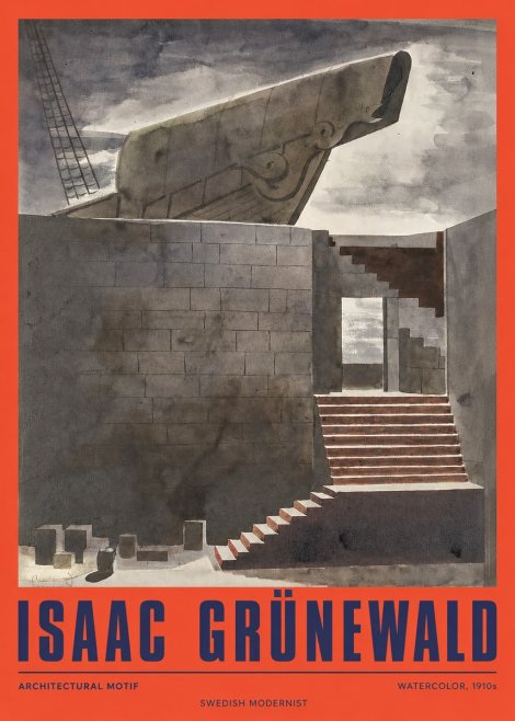 Isaac Grünewald Architectural Motif II No2 - Plakát