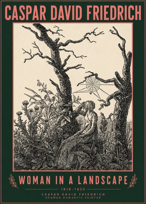 Caspar David Friedrich Woman in a Landscape No2 - Plakát
