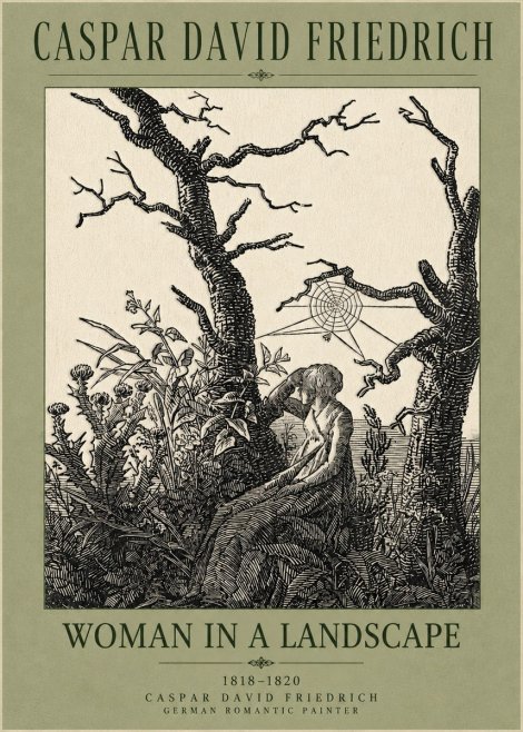 Caspar David Friedrich Woman in a Landscape No5 - Plakát