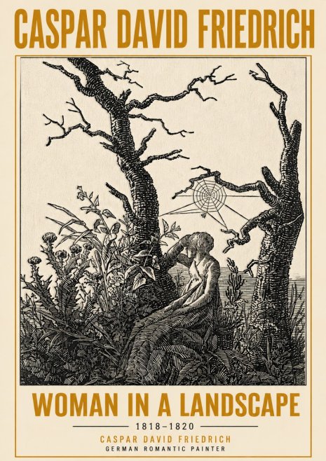 Caspar David Friedrich Woman in a Landscape No6 - Plakát