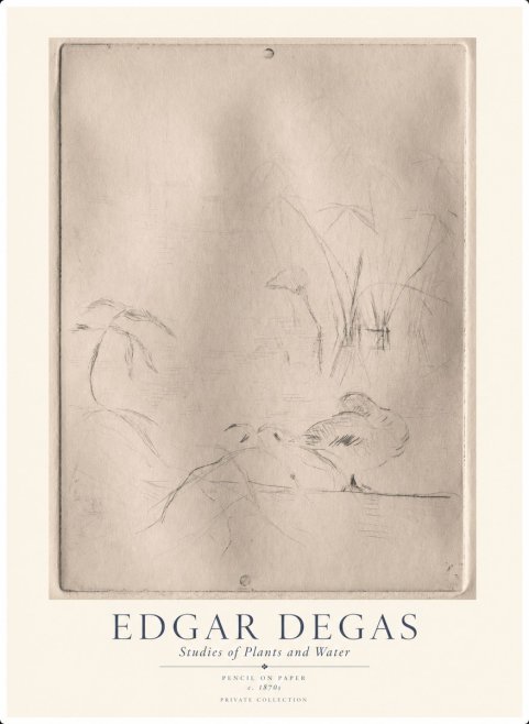 Edgar Degas Studies of Plants and Water No1 - Plakát