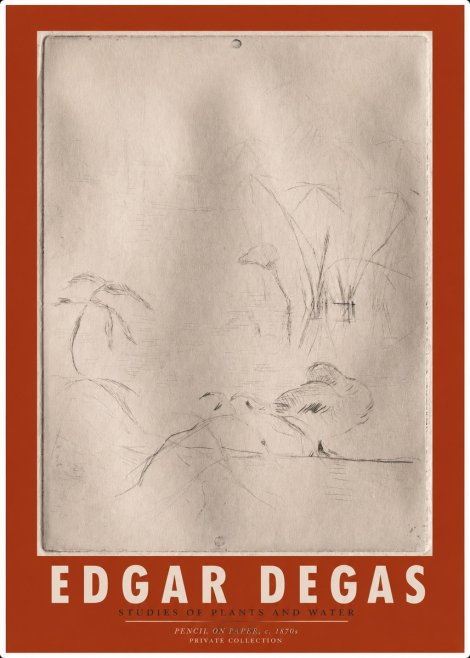 Edgar Degas Studies of Plants and Water No2 - Plakát